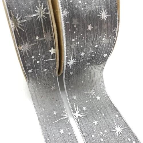 5Yards 25/40mm Starlight Dotted Tulle Glitter Ribbon Organza Mesh Fabric Belt DIY Craft Accessories Hair Clip Bow Accessories#05