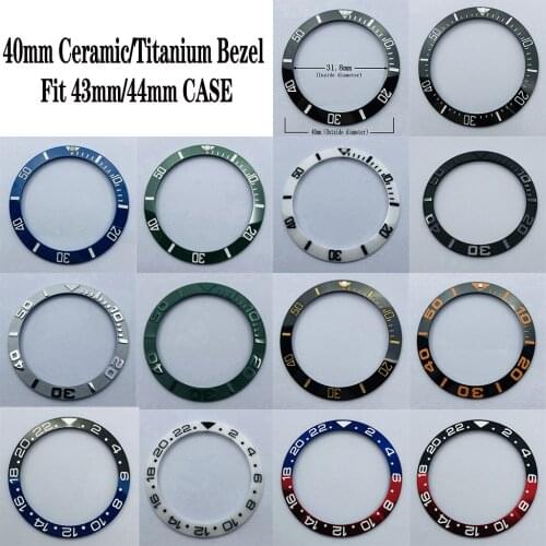 Miuksi 40mm high quality ceramic bezel watch parts fit 43mm watch case mens watch