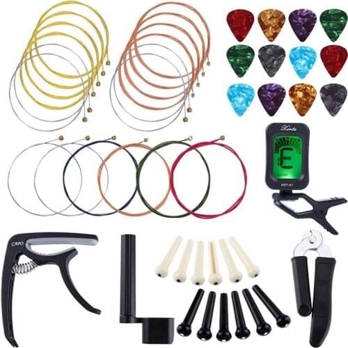 Guitar Accessories Kit Guitar Tool Changing Accessories Kit Guitar Strings Replacement Changing Tool (45 Pcs)