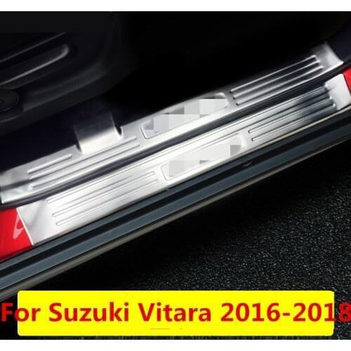 Stainless steel welcome pedal refires door sill strip parts Interior decoration Auto Accessories For Suzuki Vitara 2016-2018