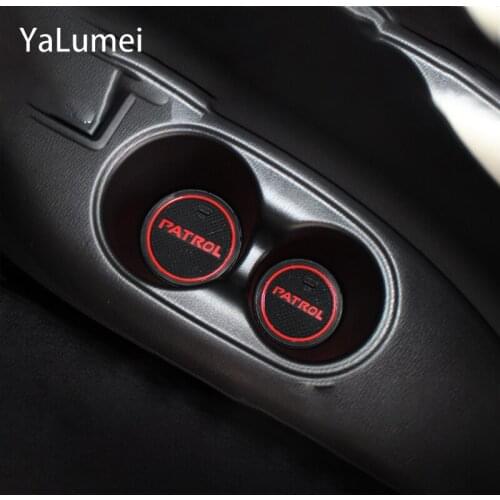 For Nissan Patrol Y62 2013-2017 2018 Rubber Car Door Groove Mat Gate slot pad Non-slip Interior Door Pad/Cup Armrest Storage Pad