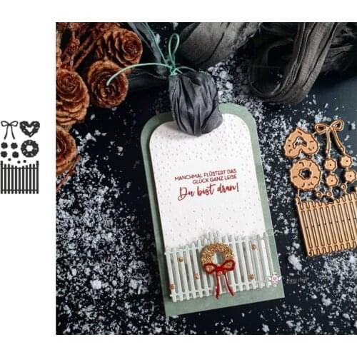 New Christmas fence garland metal Cutting Dies Stencils DIY Scrapbooking Paper/photo Cards Embossing Dies