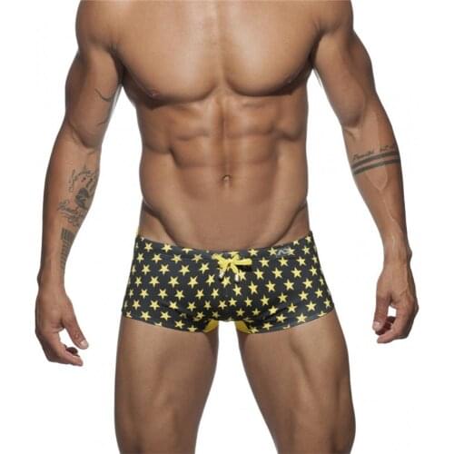 Printing Swimwear Men Low Waist Under Wear Man 2020 Summer Men swimming trunks Quick Drying Mens Swimsuit Push Pad swim Shorts