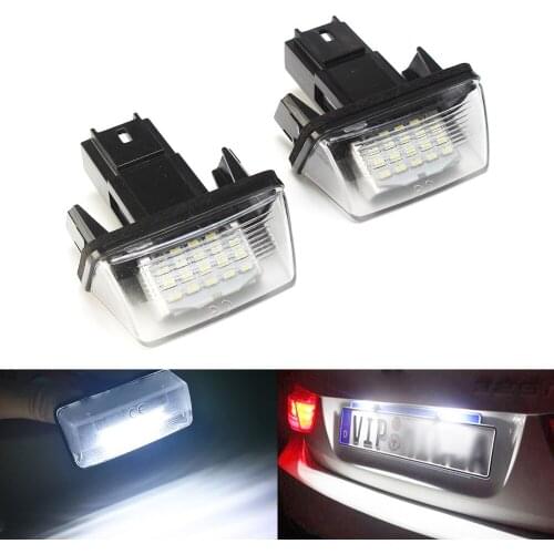 2Pcs/Set Car LED Number License Plate Lights Rear lamp For Peugeot 206 207 306 307 308 406 407 5008 Partner Tepee B9 M49 M59
