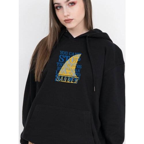 English Letter Print Contrast Color Design Fashion Punk Hoodies Women Warm Streetwear Harajuku Sweatshirt Kpop Hoody Girl