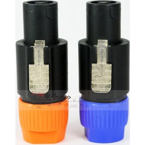 2pcs/lot Four-core professional speaker plug ring audio plug NL4FC XLR orange / blue