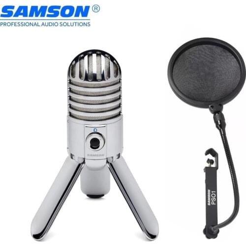 Professional Samson Meteor Mic USB Cardioid Studio Microphone with Fold-back legs Gaming Microphone Streaming Recording Mic