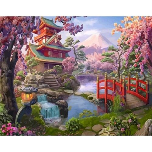 SDOYUNO 60x75cm Oil Painting By Numbers Scenery DIY Paint By Numbers On Canvas Frameless Landscape Hand Painting Home Decor