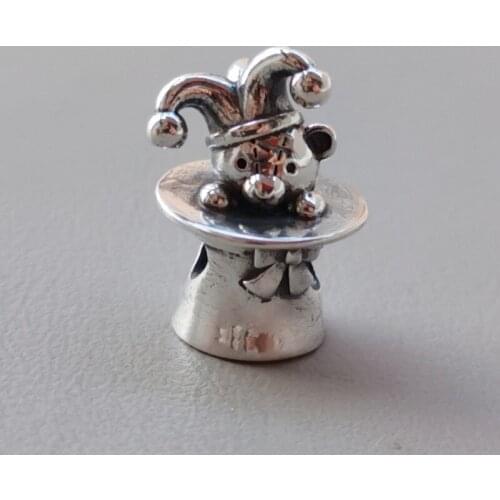 Clown Hat Bear Bear Charm Beads Silver 925 Original Beads Fit Original Bracelet Jewelry Bead for Jewelry Making Bead Pendants