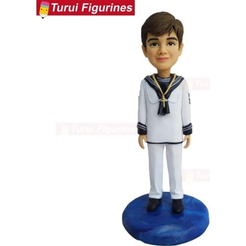 Little boy holy communion figurine custom design souvenir willlow tree handmade by Turui Figurines personalized porcelain clay d