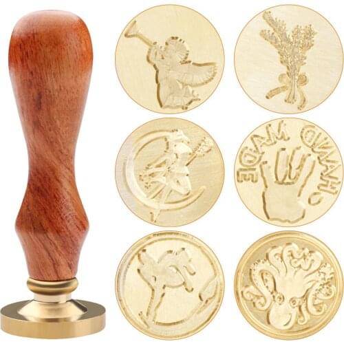 Retro Plant Pattern Wood Handle Sealing Wax Seal Stamp World Map View Sealing Wax Stamps Wedding Invitation Wax Seal Stamp Decor