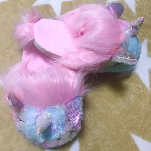 Winter Kids Cute Unicorn Slippers Children Bedroom Cotton Shoes Baby Girls Boys Lovely Indoor Home Shoes