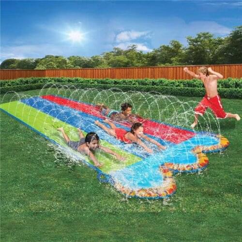 Waterslide Inflatable Childrens Water Toy Outdoor Lawn Three-person Waterslide Single-slide Cloth Spray Mat
