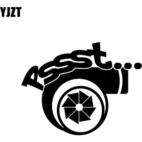 YJZT 17.8CM*13.6CM PSSST Turbo Vinyl Decal Car Sticker For Racing Blow Off Valve Waste Gate Black Silver C10-00962