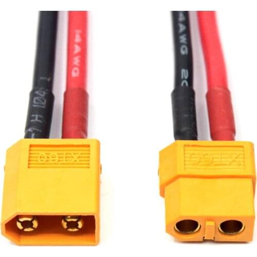 1 Pair / 2Pcs 14 AWG XT60 Plug Battery Male and Female Silicone Connector Cable