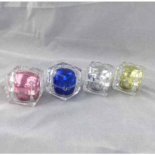 15G pink/blue/gold/silver square shape acrylic jar for eye cream/essence/cream/moisturizer plastic jar, cosmetic packing