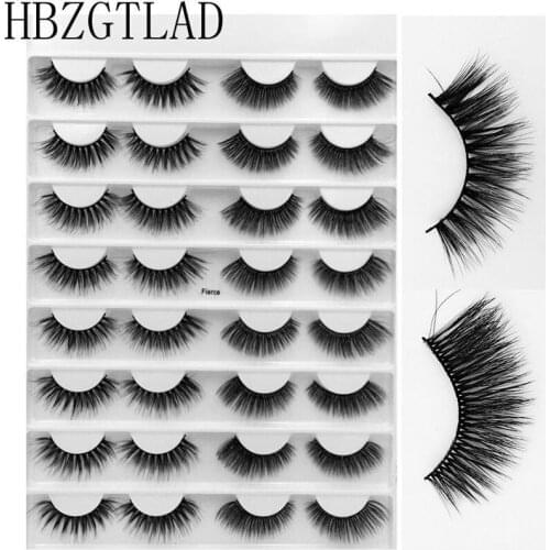16 Pairs Multipack 3D Soft Mink Hair False Eyelashes Handmade Wispy Fluffy Long Lashes Natural Eye Makeup Tools Faux Eye Lashes