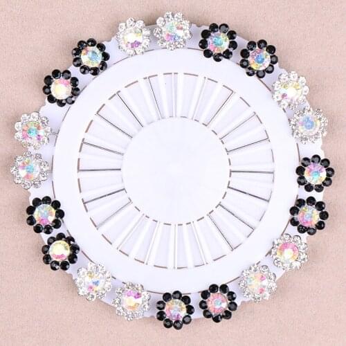2020 NEW crystal hijab pins safety 20PCS Rhinestone Flower Brooch Lapel Wedding Boutonniere Islamic Hijab Head Scarf Pin