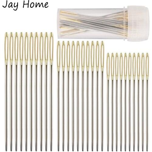 30PCS Cross Stitch Needles 3 Sizes Hand Sewing Needles & 1pc Stainless Steel Needle Threader DIY Embroidery Hand Sewing Craft