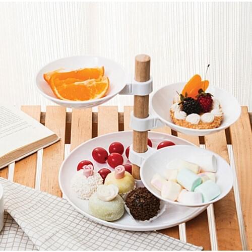 4 Layers Dried Fruit Plates Rotary Cake Desserts Stand Pastry Candy Snack Tray Dishes Kitchen Storage Tray Home Party Decorati