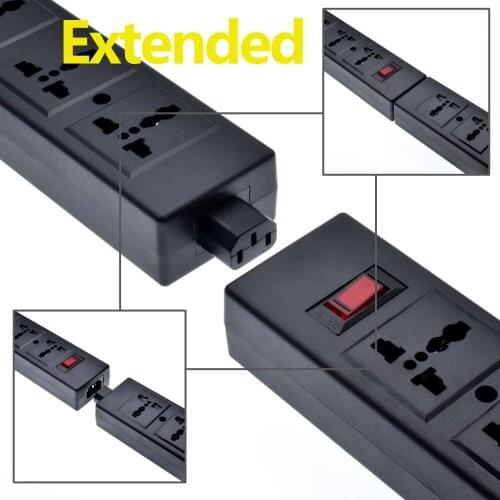 4 ways Power Strip Overload Protector,PDU Strip with safety Shutter,Universal Power board extend with IEC320 C13 Outlet,Holder