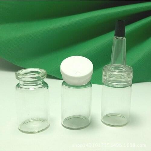 6ml Clear Injection Glass Vial with Center Flip Off Cap 6cc Transparent Liquid Medicine Glass Bottle