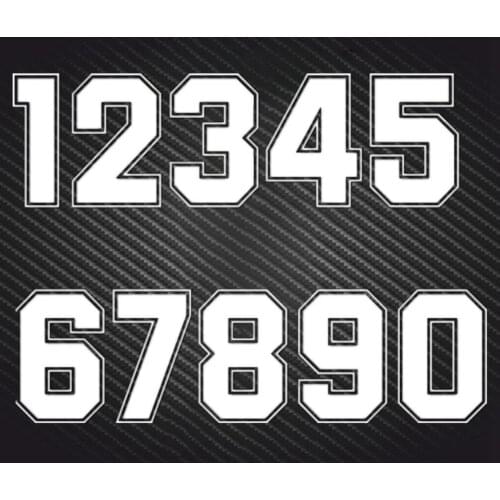 A1111 # Digits 0 1 2 3 4 5 6 7 8 9 Racing Numbers Vinyl Decal Motorcycle Helmet Accessories Car Sticker
