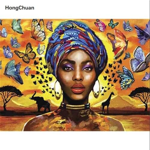 African tribe girl 5D DIY square/round diamond painting gift cross stitch mosaic Christmas diamond embroidery home decoration