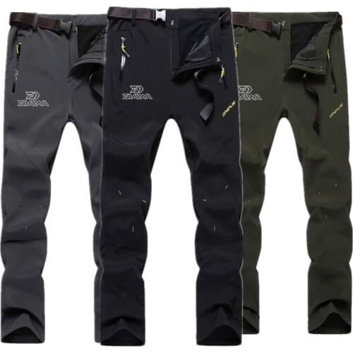 2020 Man New Daiwa Fishing Trousers Hiking Winter Warm Waterproof Pants Men Mountain Climbing Trekking Softshell Fishing Pants