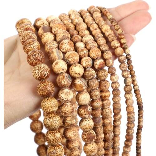 15" Strand Fashion Natural Stone Beads Bark Agates Round Loose Beads For Jewelry Making Bracelet Neck 4/6/8/10/12mm