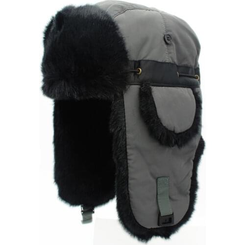 BUTTERMERE Russian Ushanka Soviet Hats Black Bombers Hat Fur Mens Winter Hats Ear Flaps Winter Outdoor Pilot Hat For Men Women