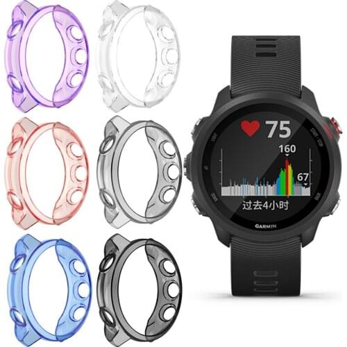 For Garmin Forerunner 245M / 245 TPU Watch Case Protective Cover Shell Replacement Shockproof Clear Smart Watch Case