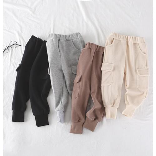 Childrens Pants 2021 New Toddler Boys Casual Sports Trousers Spring Pants for Boy Kids Fashion Loose Cotton Cargo Pants 2-8 Y