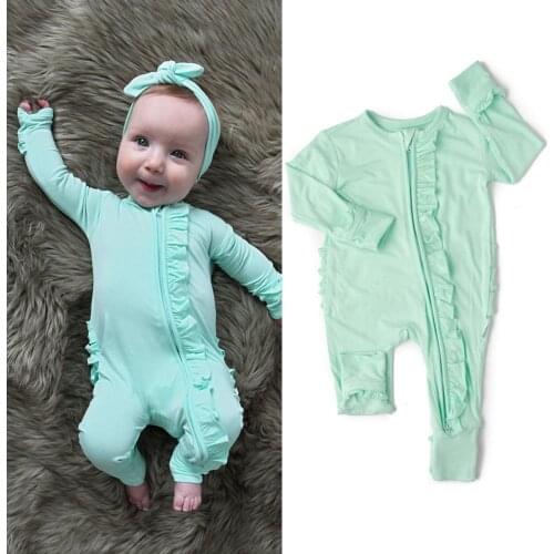 Frilly Bandanalı Baby Jumpsuit-Green