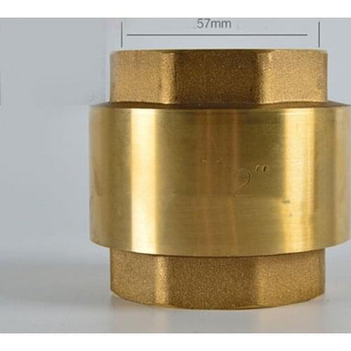 DN50 G 2" BSPP Female Thread Brass Spring Check Valve One Way Thickneess 3.9mm Height 73mm