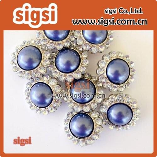 Elegant style flower button purple crystal acrylic rhinestone buttons for garments