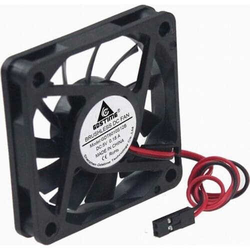 Gdstime 2 Pcs 60mm x 10mm 6cm DC 5V 2Pin Dupont Connector PC Computer Case CPU Cooling Cooler Fan 60mmx60mmx10mm 6010