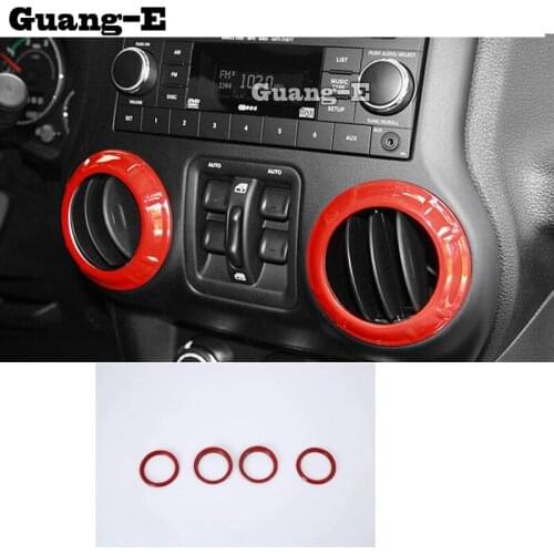 Car ABS Chrome Switch Vent Outlet Middle Air Condition Panel Control Trim Frame Lamp For Jeep Wrangler JL 2018 2019 2020