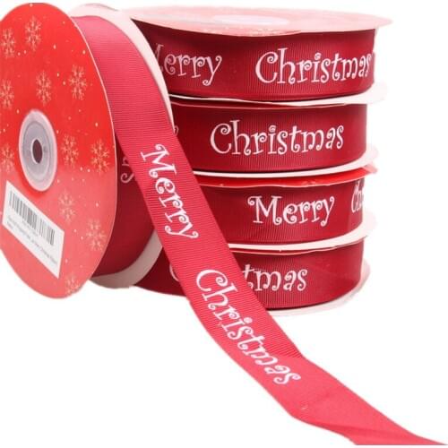25/40yards 2.5cm Christmas Tree Snowflack Merry Christmas Pattern Ribbon Christmas Gift Packing Decoration Streamers Home Decor