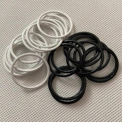 Bra material PP metal bra strap hooks Nylon Coated Lingerie Figure Black/white 0 shape 25mm 500 pcs/lot