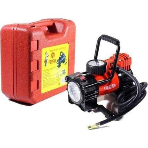 Rico Metal Air Compressor With Portable Bag Single Cylinder Tire Inflator 12V 150 Psi Ball Bicycle Inflatable With Light