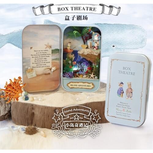 Mylb Island Adventures Box theatre DIY Mini Dollhouse 3D Wooden Puzzle Miniature Dolls Furnitures Handmade Decor Collectio
