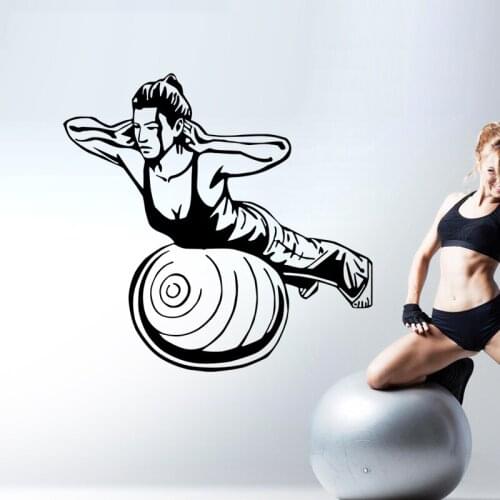 Girl Ball Muscle Fitness Club Decal Gym Sticker Decor Posters Vinyl Decoracion Wall Decals Decor Mural Car Gym Sticker