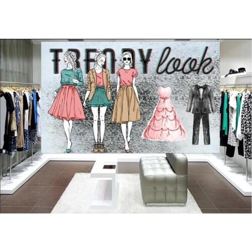 Custom mural 3d photo wallpaper Retro nostalgic fashion beauty clothing store home decor 3d wall murals wallpaper for wall 3 d