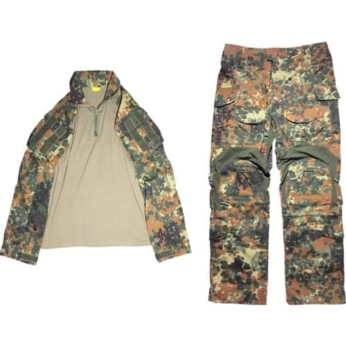 German Army Flecktarn Muster GEN3 Combat Camo G3 Tatical Shirt Tactics Pants Tatical BDU Military Camouflage Suit Hunting