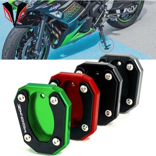 Latest Motorcycle CNC Accessory Foot Side Stand Extension Kickstand Pad For Kawasaki NINJA ZX-25R ZX 25R ZX25R 2020 2021