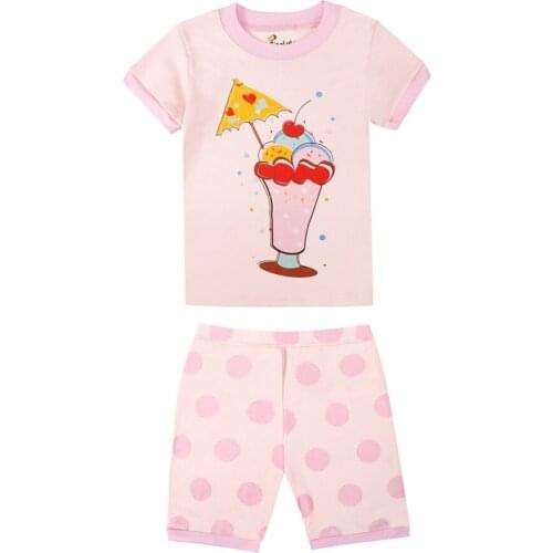 New Girls Pajamas Set Comfortable Breathable Pajamas Baby Boys Cartoon Clothing Suit Summer Cotton Nightwear Pijamas Set