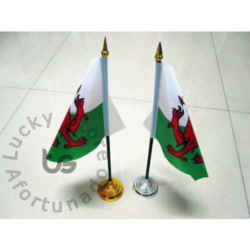 Flag stand Round base using for the desk Plastic Material Plastic painting in gold silver color