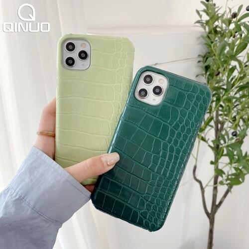 Luxury Crocodile Skin Texture Phone Case For iPhone 11 12 Pro Max Mini XS 7 8 Plus X XR SE 2020 11Pro PU Leather Hard Cover Capa