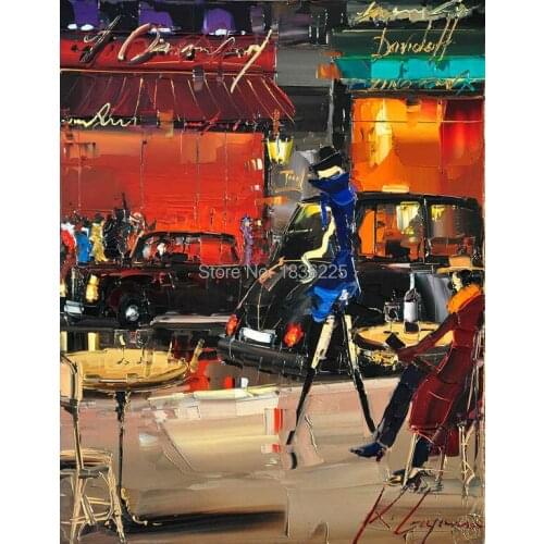 Hand Painted Abstract City Oil Painting on Canvas The National Gallery London new by Gajoum Kal Knife Modern Painting Home Decor